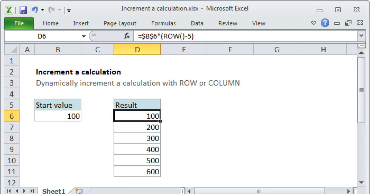 How To Get Excel To Increment Numbers